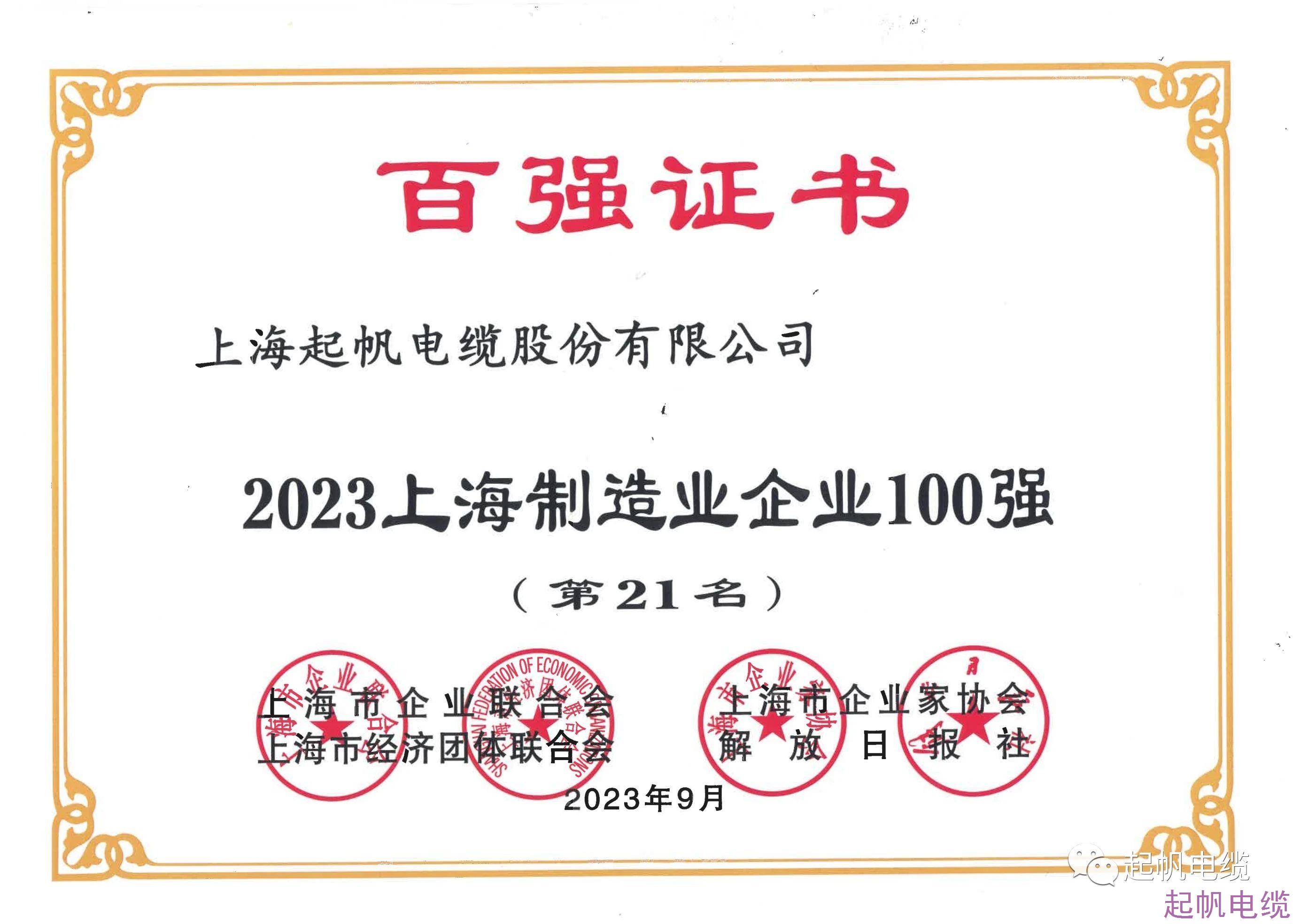 2023上海制造業企業第21名